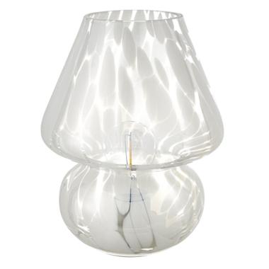 Lampada tavolo led vetro fungo bianco 18 cm
