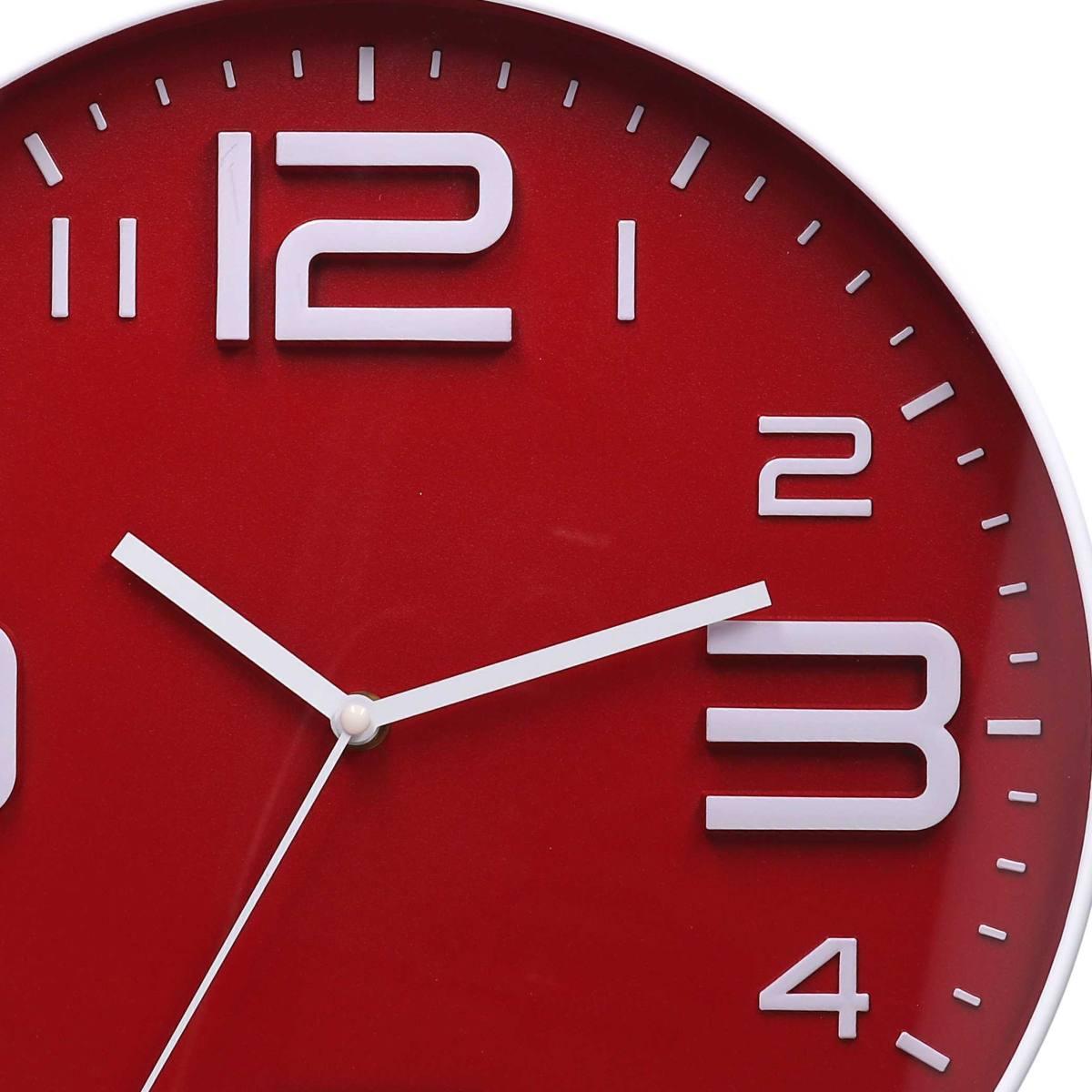 Orologio parete plastica rosso tondo modello a