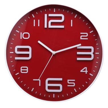 Orologio parete plastica rosso tondo modello a
