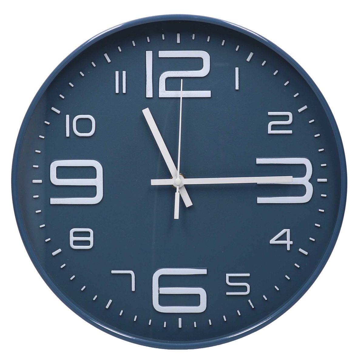 Orologio parete plastica blu tondo modello a
