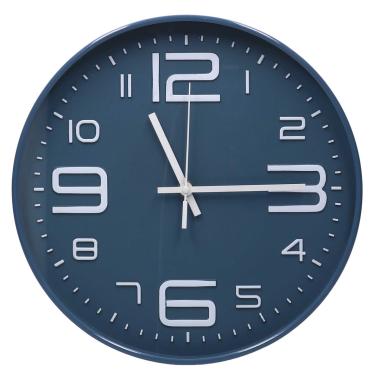Orologio parete plastica blu tondo modello a