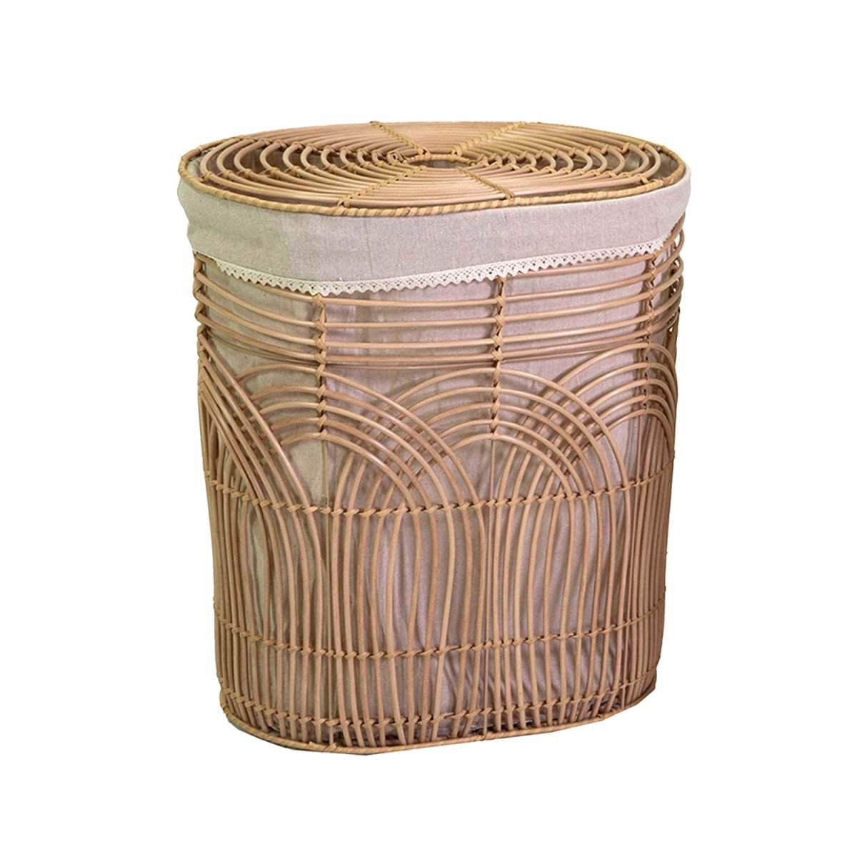 Cesto pvc archi fodera naturale ovale 43 x 30 cm