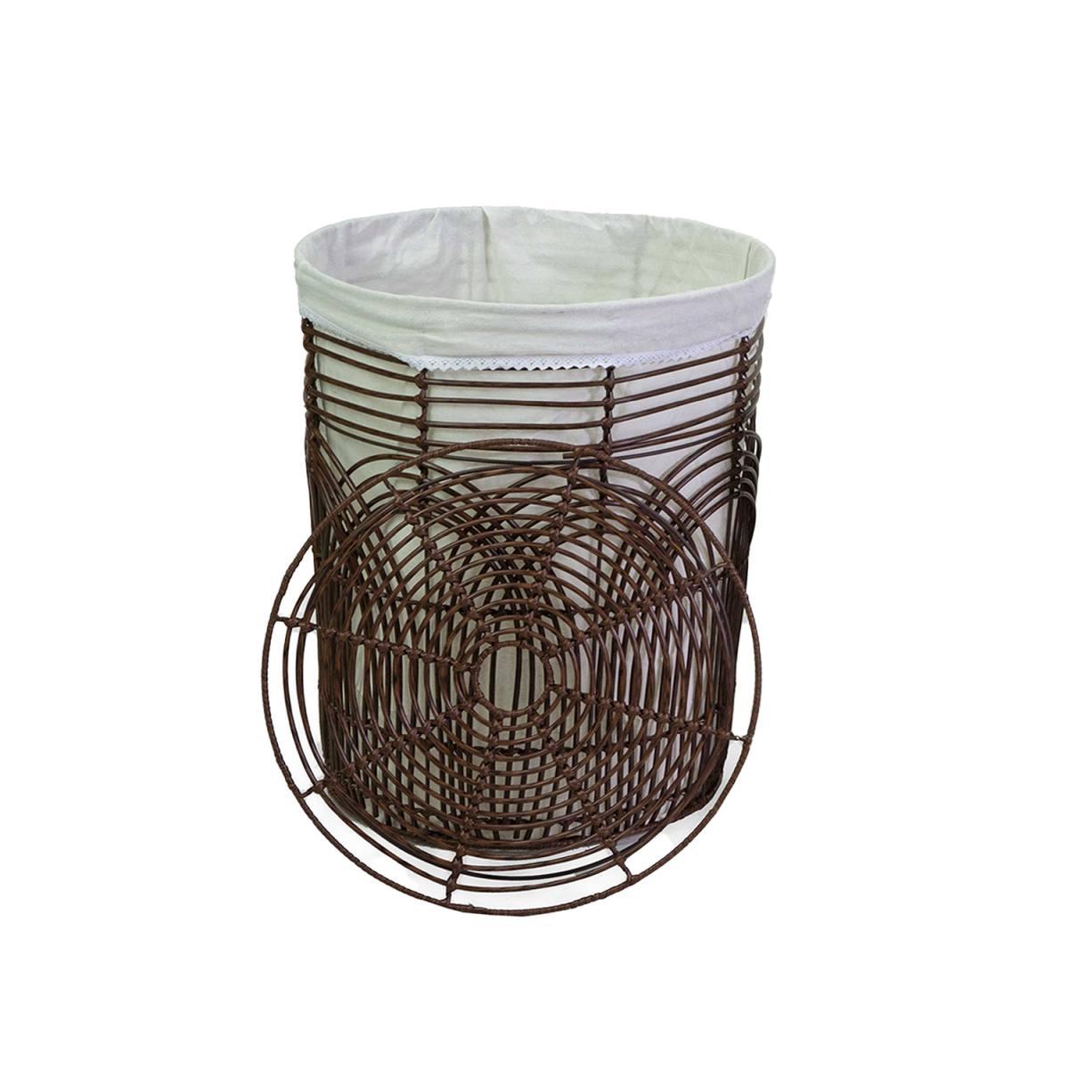 Cesto pvc archi fodera noce tondo