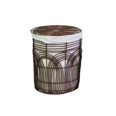 Cesto pvc archi fodera noce tondo