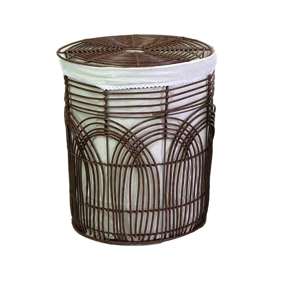 Cesto pvc archi fodera noce tondo
