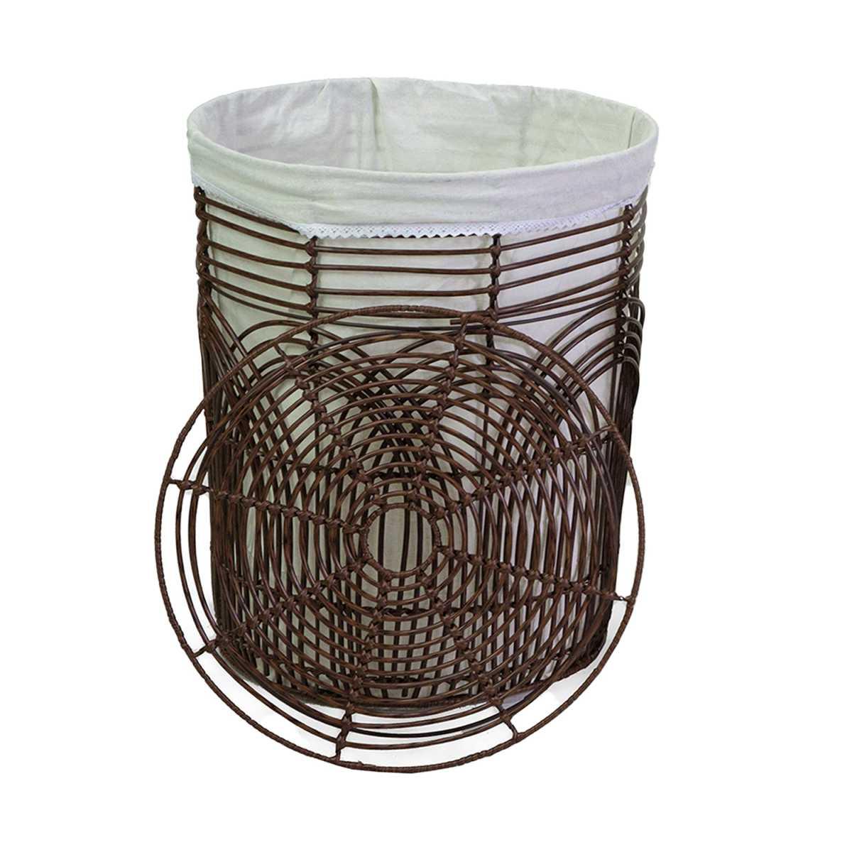 Cesto pvc archi fodera noce tondo