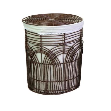 Cesto pvc archi fodera noce tondo