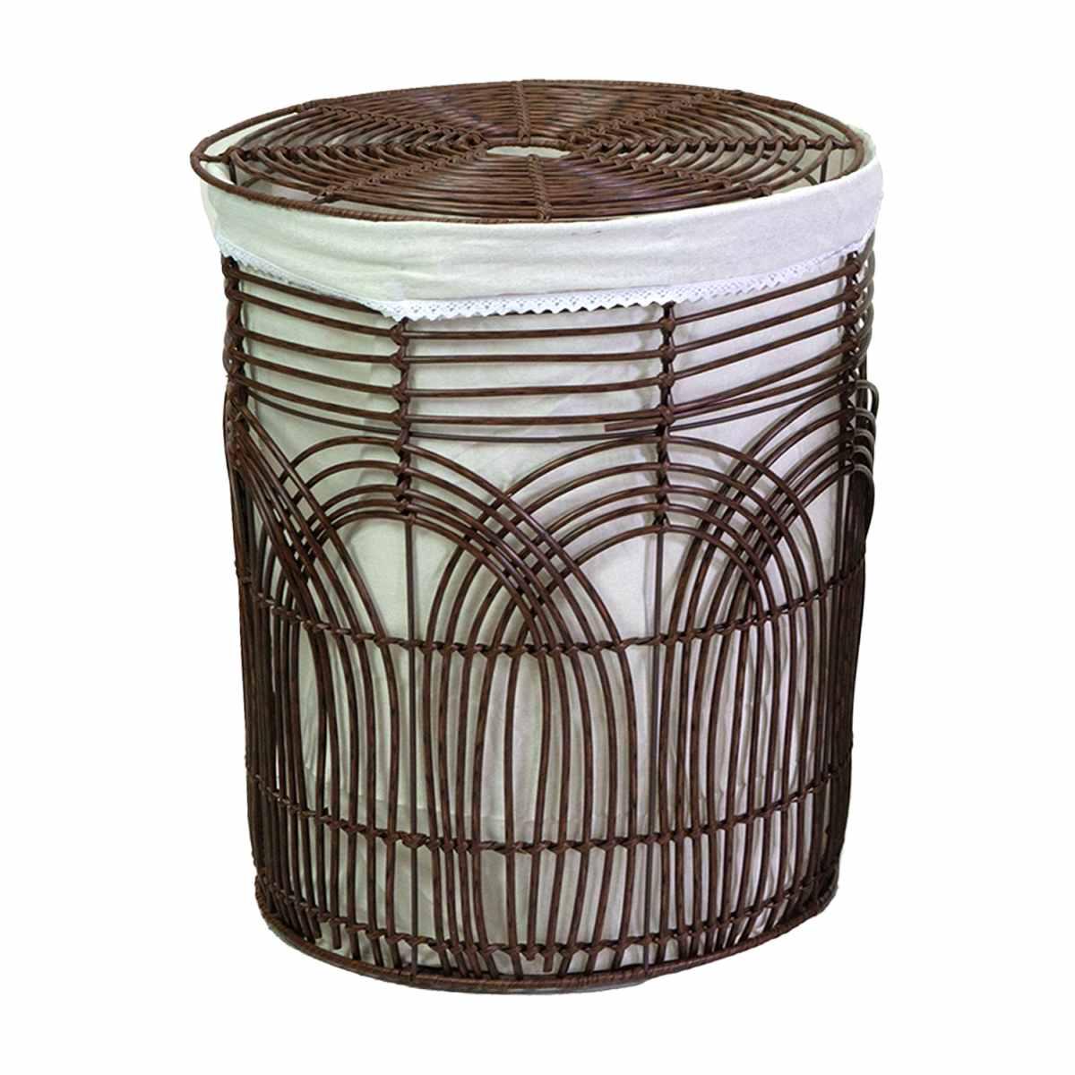 Cesto pvc archi fodera noce tondo
