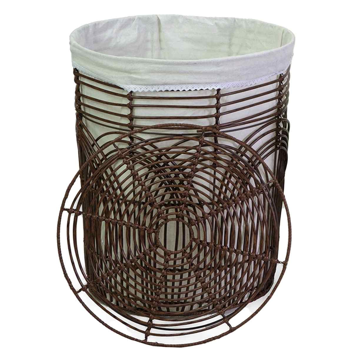Cesto pvc archi fodera noce tondo