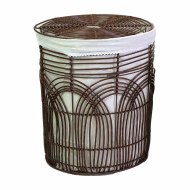 Cesto pvc archi fodera noce tondo