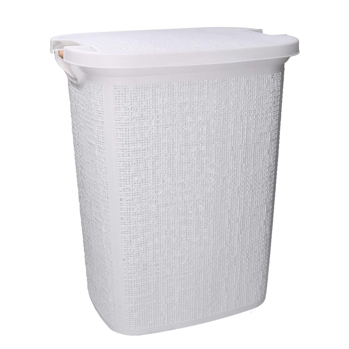 Cesto portabiancheria pvc bianco rettangolare 47 x 38 cm