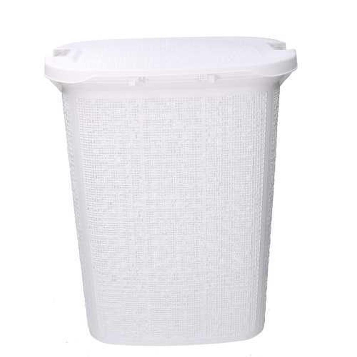 Cesto portabiancheria pvc bianco rettangolare 47 x 38 cm