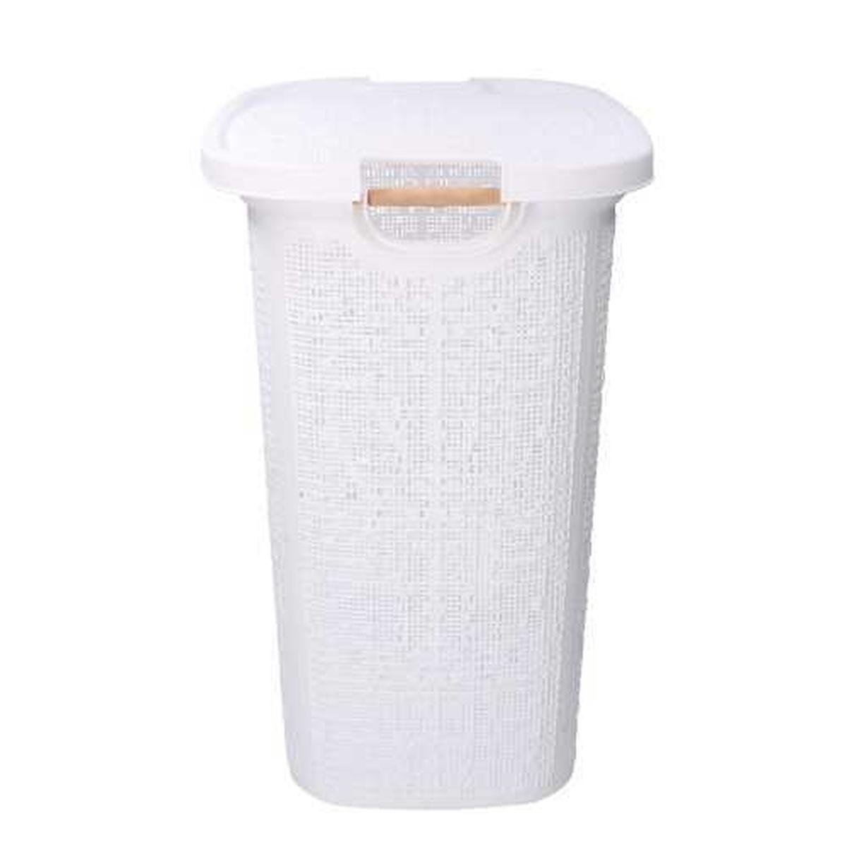 Cesto portabiancheria pvc bianco rettangolare 47 x 38 cm