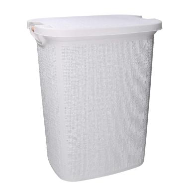 Cesto portabiancheria pvc bianco rettangolare 47 x 38 cm