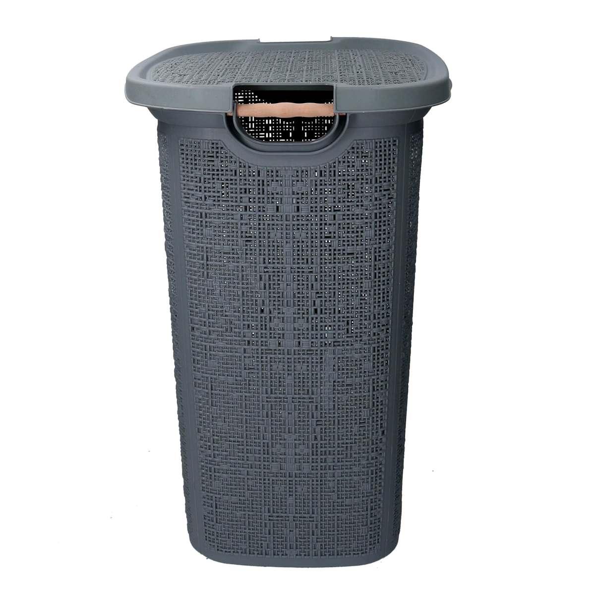 Cesto portabiancheria pvc tortora rettangolare 47 x 38 cm