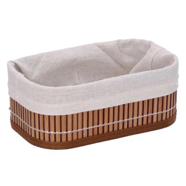 Cesto vimini rettangolare bamb fodera 36 x 26 cm