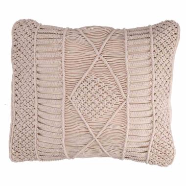 Fodera cuscino macramè bianco 45 x 45 cm
