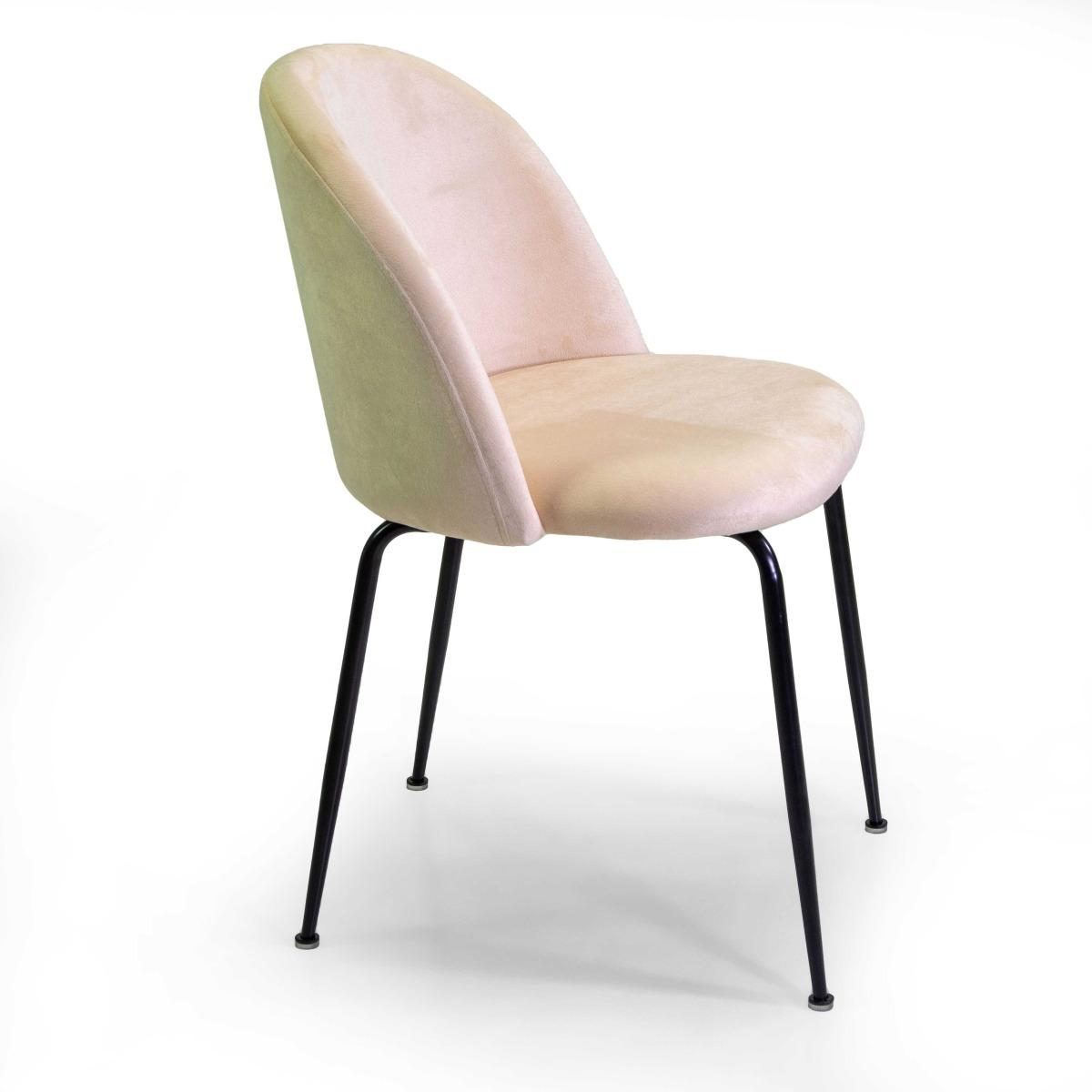 Poltrona velluto sammi crema struttura nero 50 x 57 cm