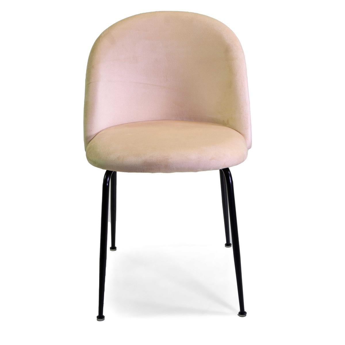 Poltrona velluto sammi crema struttura nero 50 x 57 cm