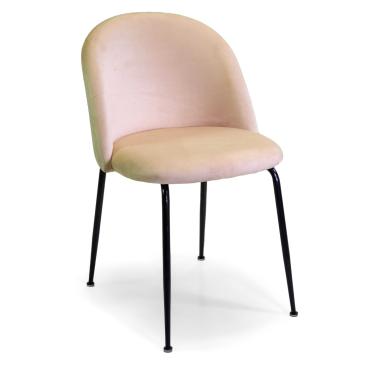 Poltrona velluto sammi crema struttura nero 50 x 57 cm
