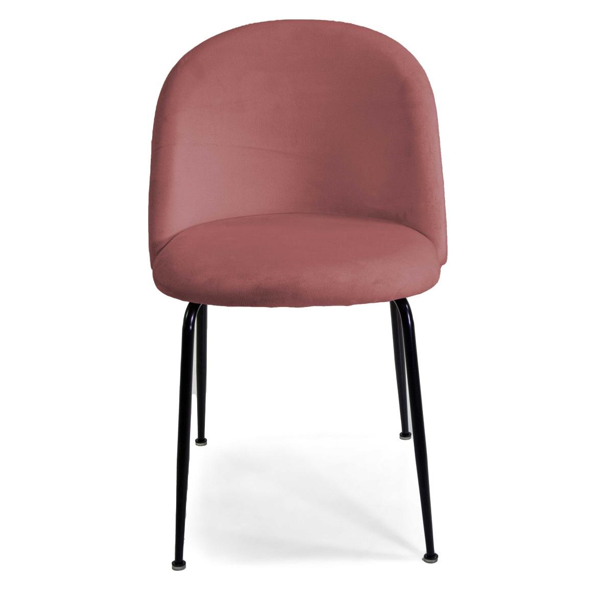 Poltrona velluto sammi rosa struttura nero 50 x 57 cm