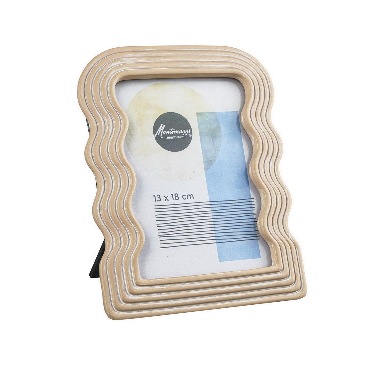 Cornice resina ondulata beige anticata 13 x 18 cm