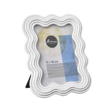 Cornice resina onde bianca anticato 13 x 18 cm