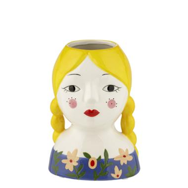 Vaso ceramica girl isotta bionda 13 x 11 x 18 cm
