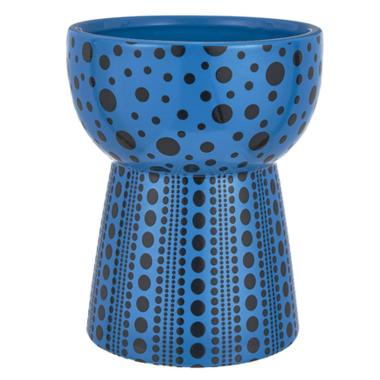 Vaso ceramica blu pois neri