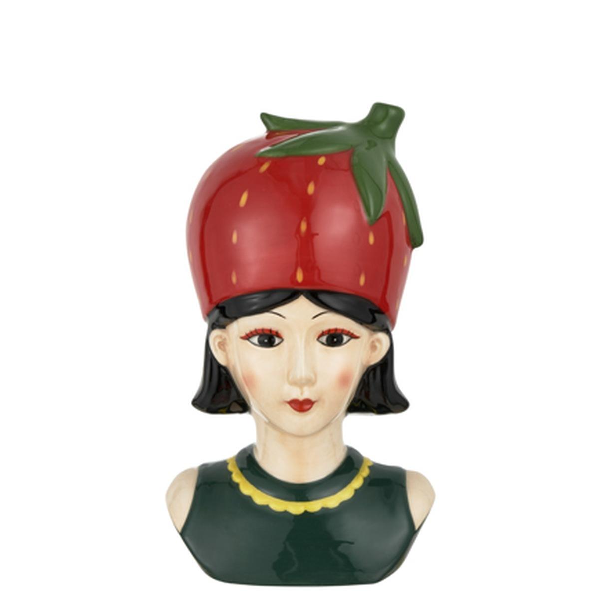 Vaso ceramica girl fruit fragola 8 x 6,5 x 14 cm