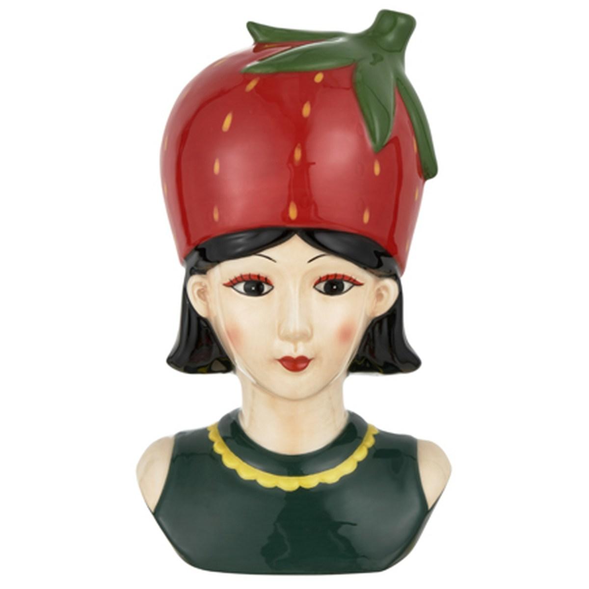 Vaso ceramica girl fruit fragola 11 x 9 x 18 cm