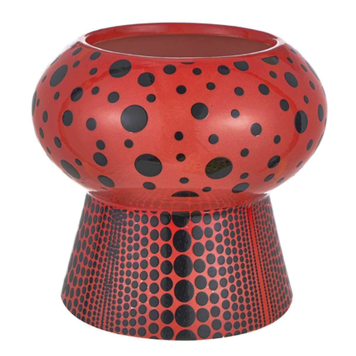 Vaso ceramica rosso pois neri