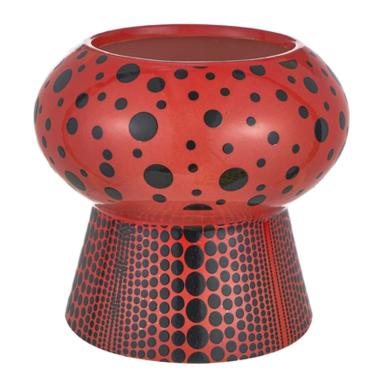 Vaso ceramica rosso pois neri