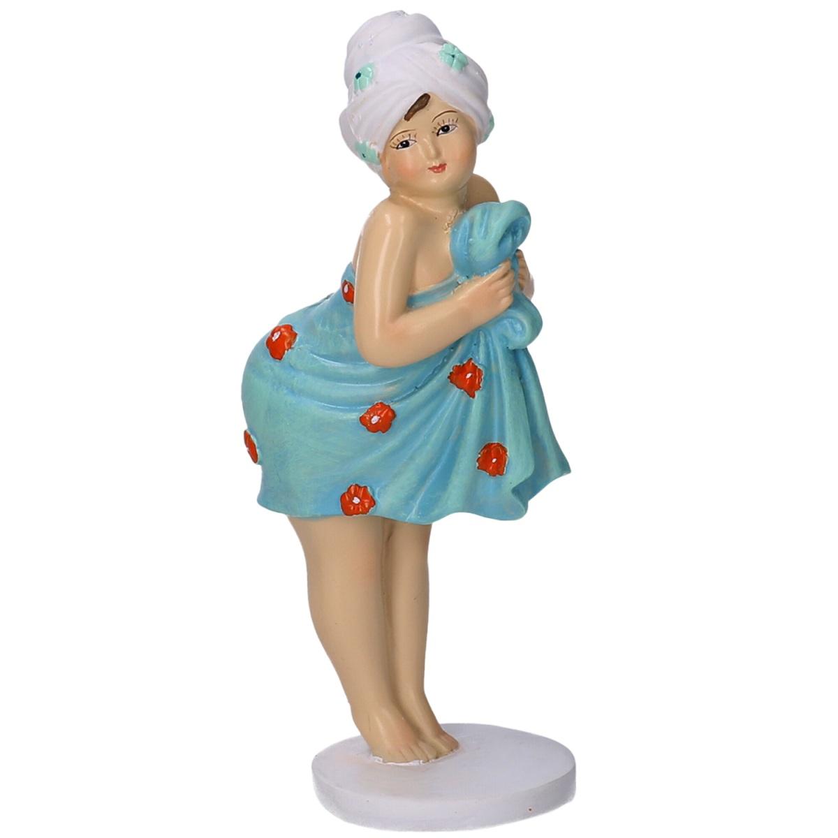 Decorazione mare donna asciugamano azzurro 5,5 x 4,5 cm