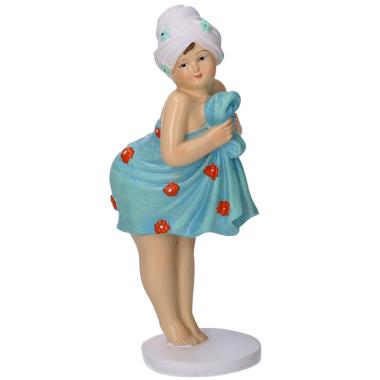 Decorazione mare donna asciugamano azzurro 5,5 x 4,5 cm