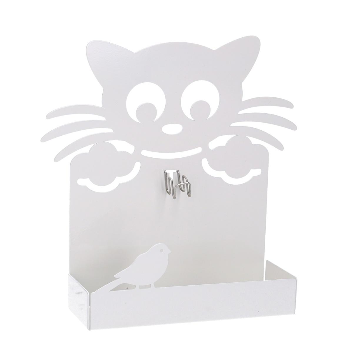 Portazampirone metallo gatto bianco 18 cm
