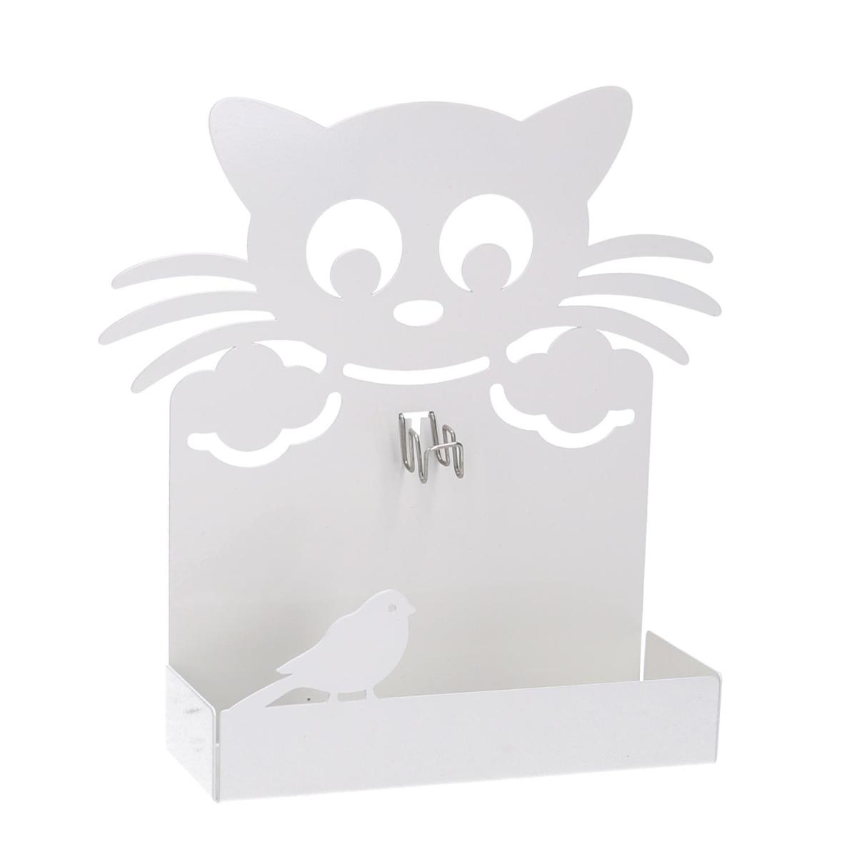 Portazampirone metallo gatto bianco 18 cm