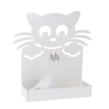 Portazampirone metallo gatto bianco 18 cm