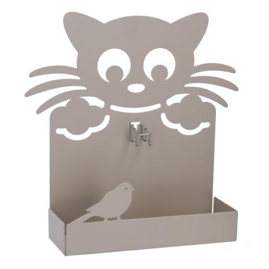 Portazampirone metallo gatto tortora 18 cm