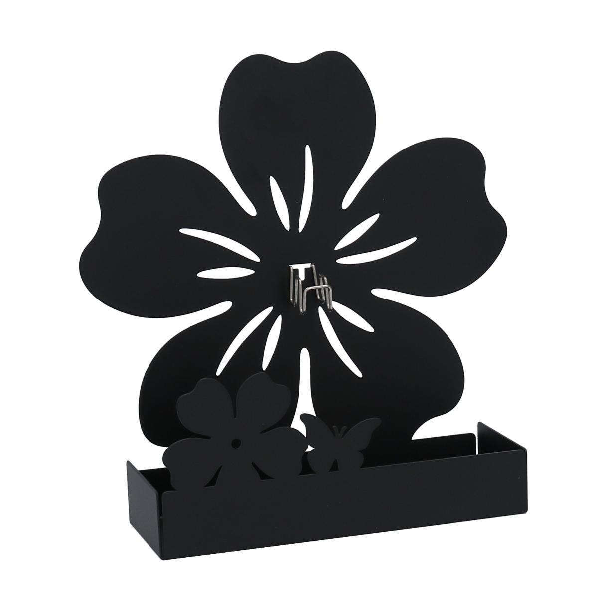 Portazampirone metallo fiore nero 17 cm