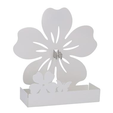 Portazampirone metallo fiore bianco 17 cm