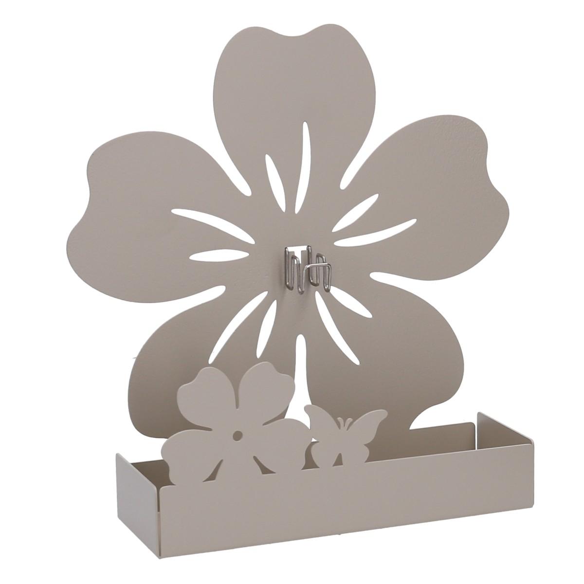 Portazampirone metallo fiore tortora 17 cm