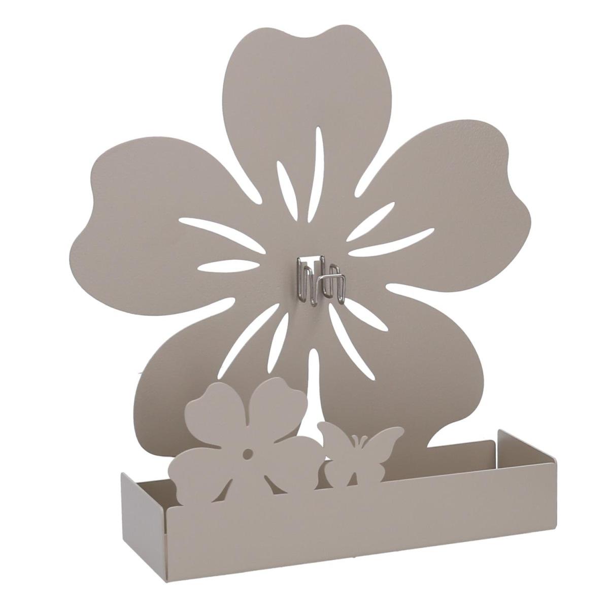 Portazampirone metallo fiore tortora 17 cm