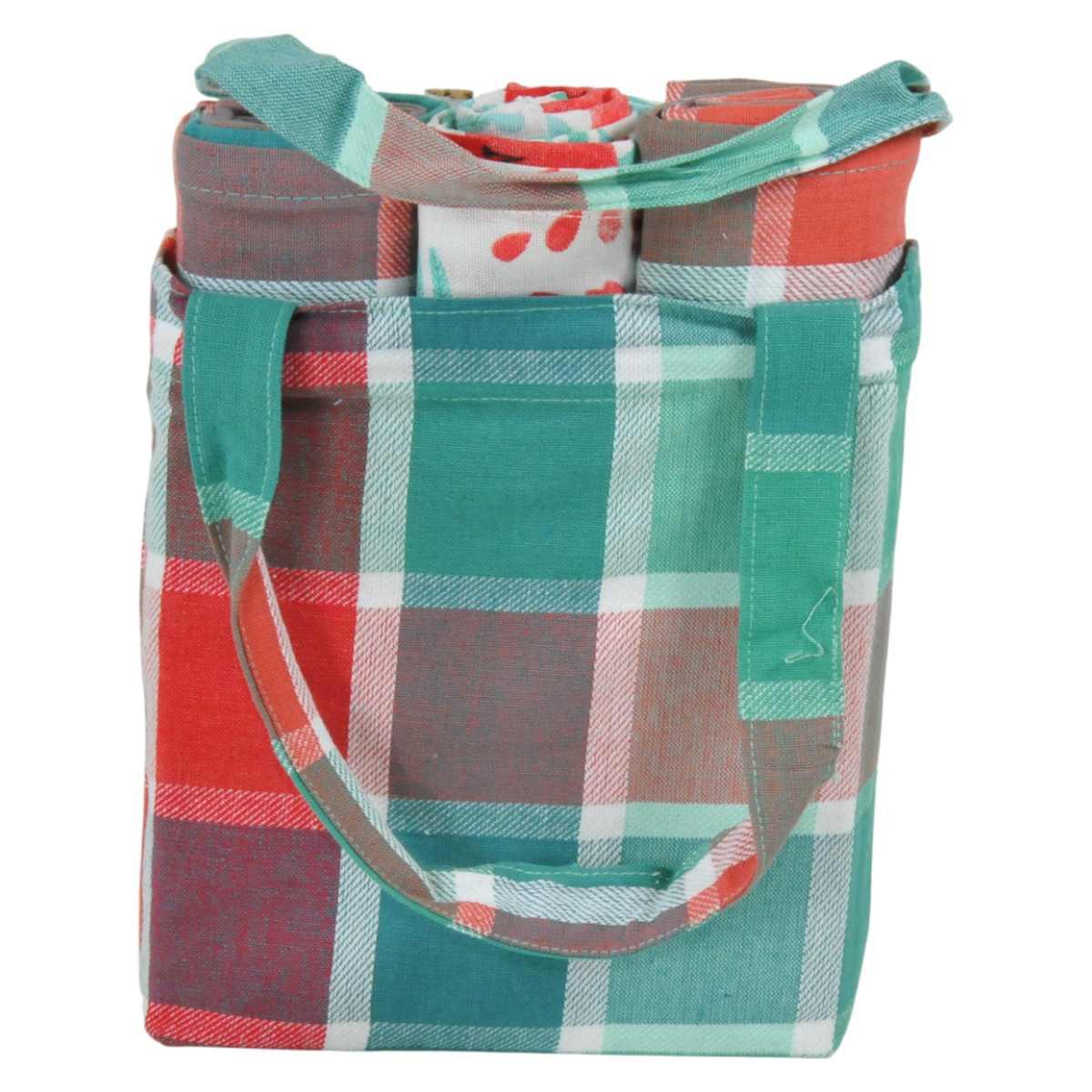Strofinaccio borsetta tulipani quadri Set 3 pz