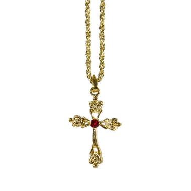 Collana metallo oro croce