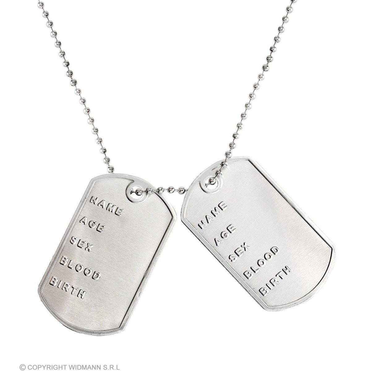 Collana metallo piastrine militari