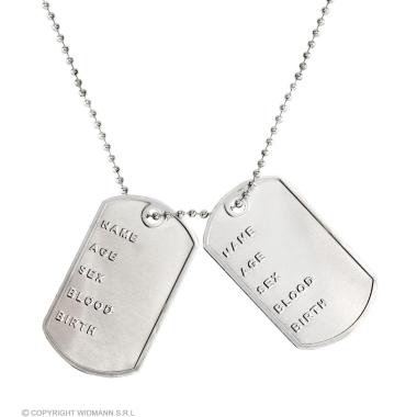 Collana metallo piastrine militari