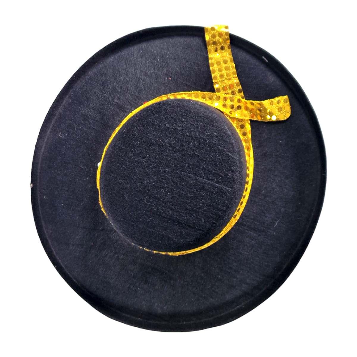 Cappello torero feltro nero oro