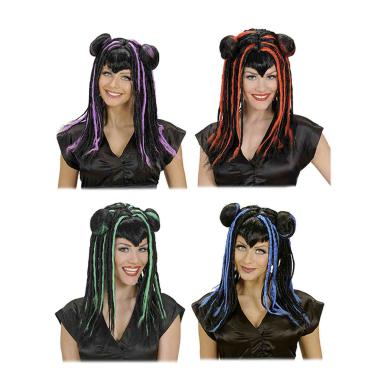 Parrucca mitsuko nera 4 colori