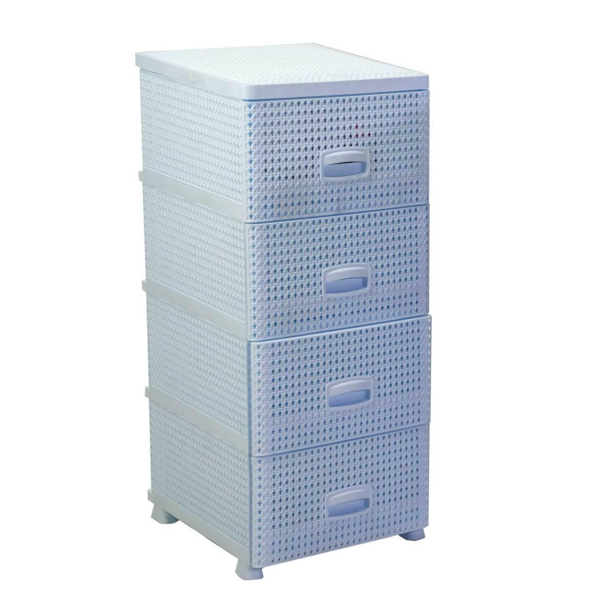 Mobiletto cassettiera 4 cassetti bianco 43 x 37 cm